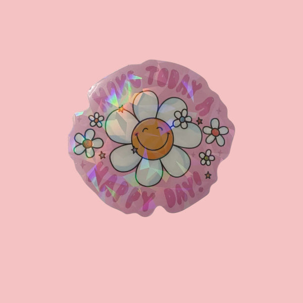 Sticker holographique — Make today a happy day! · À l'unité