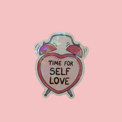 Sticker holographique — Time for self love · À l'unité