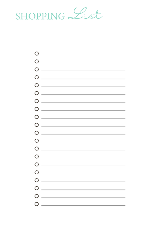 Shopping List